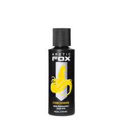 ARCTIC FOX COSMIC SUNSHINE teinte jaune vive sur cheveux clairs, rendu lumineux.