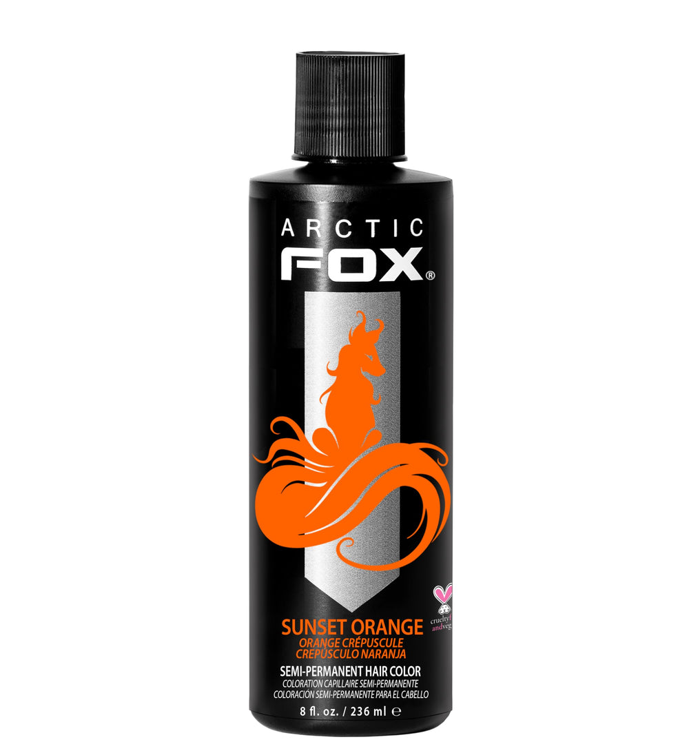 ARCTIC FOX Sunset Orange en flacon, couleur vive prête à révéler le style.