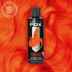 Crème coloration Sunset Orange appliquée pour un rendu chaleureux et durable.
