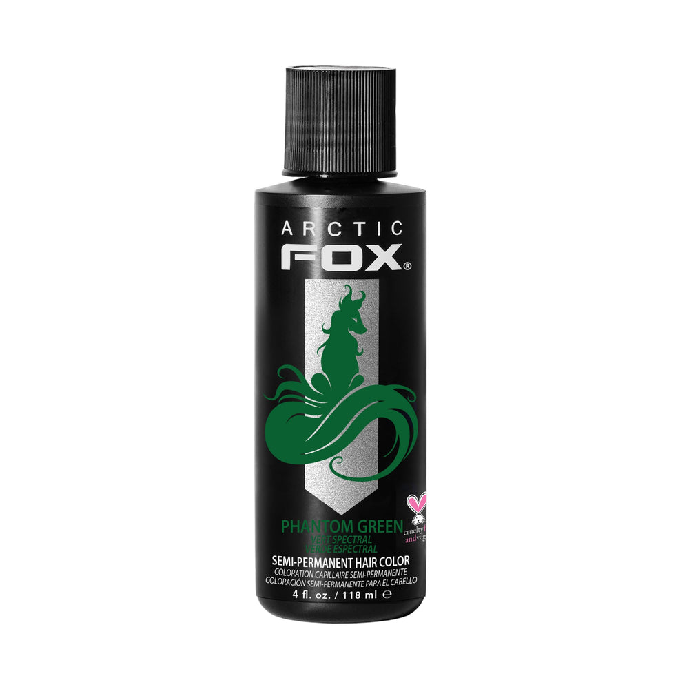 ARCTIC FOX Phantom Green, bouteille prête à l’emploi pour une teinte vive et durable.