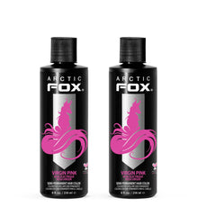 ARCTIC FOX Virgin Pink bouteille montrant la couleur rose vive, sans ammoniaque, pour une teinte durable.