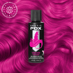 ARCTIC FOX Virgin Pink sur cheveux clairs – rendu magenta profond et vibrant.