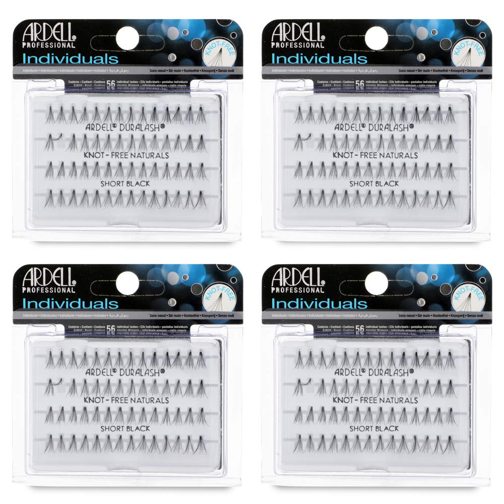Cils Ardell individuels short noir ensemble 4 pack, look naturel et léger.