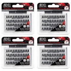 Cils Ardell triples individuels longs noirs sans noeud pour un regard amplifié