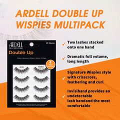 Ardell Double Up Wispies – application facile, idéale pour les débutants qui veulent un effet spectaculaire.