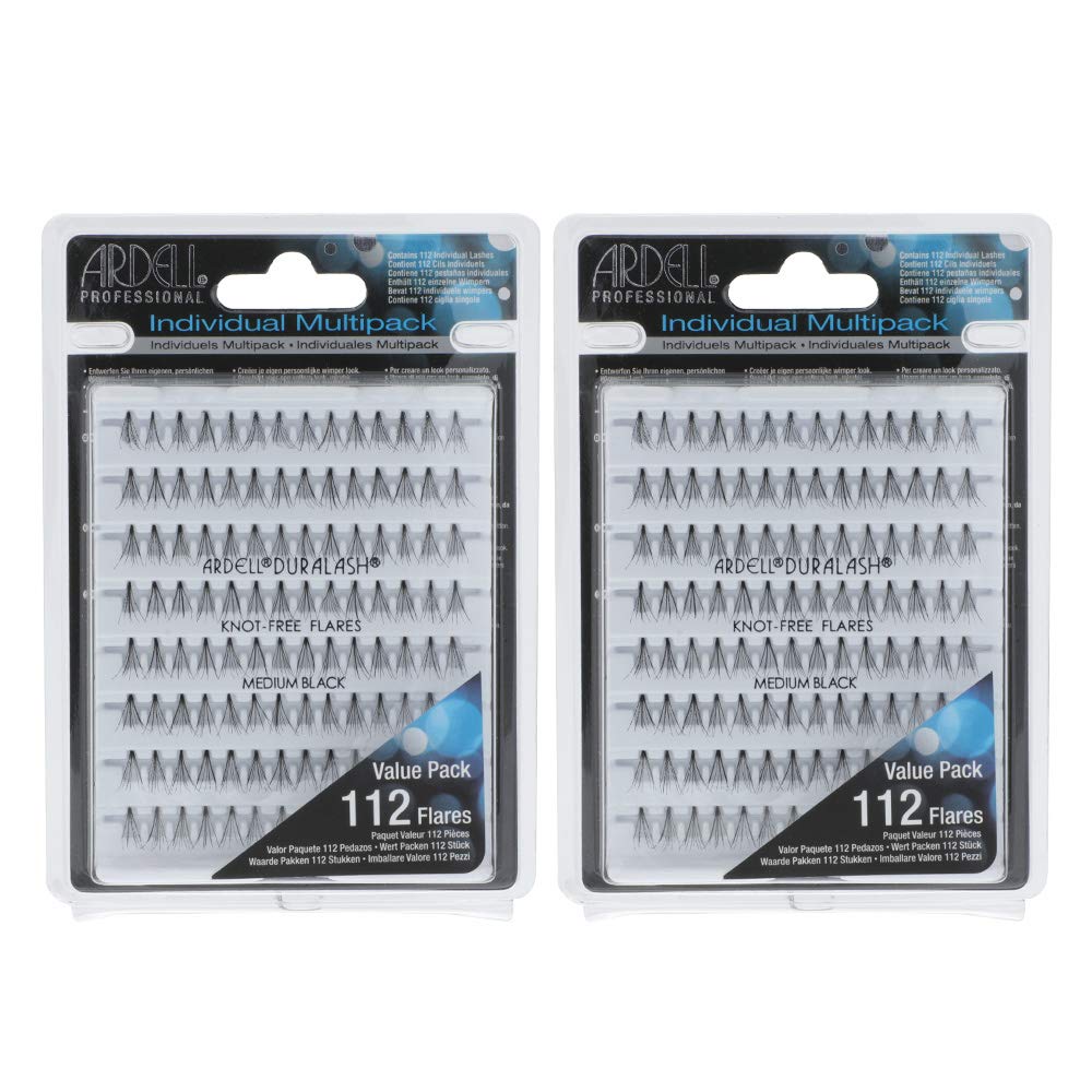 Ardell multipack knot-free individuals medium black, 2-pack for natural-looking length
