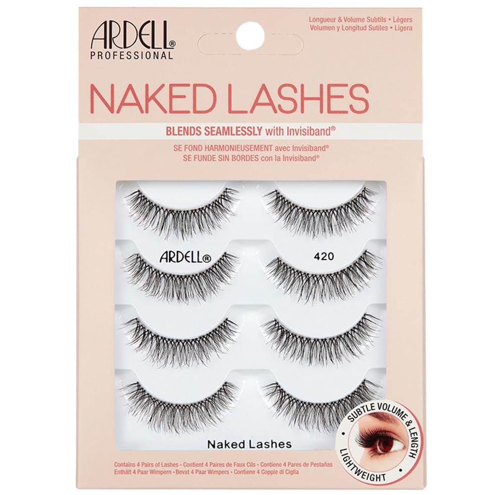 Ardell Naked Lashes 420, quatre paires, pour un look naturel et prêt en quelques gestes.