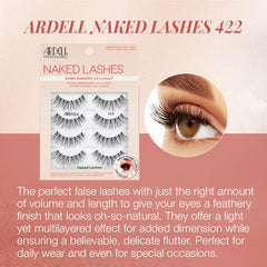 Ardell Naked Lashes 422 quatre paires prêtes à porter pour un look naturel.