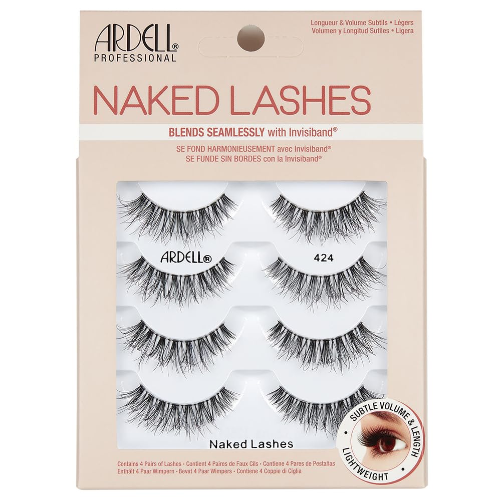 Ardell Naked Lashes 424 – cils naturels, bande invisible pour un look discret et confortable.