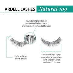 Ardell Natural Lashes 109 Black short length lashes align discreetly with natural lashes.