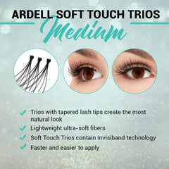 Ardell Soft Touch Trios Medium Individuals in Black showing weightless, natural curl