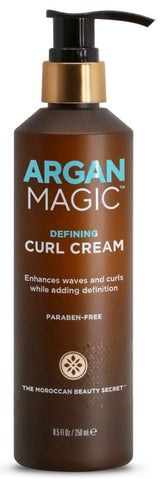 Argan Magic Crème Définition Boucles — bouteille montrant la texture légère pour des boucles parfaitement définies