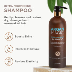 Cheveux lissés après lavage avec Argan Magic Shampoing