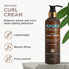 Texture légère Argan Magic pour anti-frizz et définition des boucles.