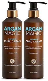Argan Magic crème définissante pour boucles sur flacon, hydratation légère et définition.