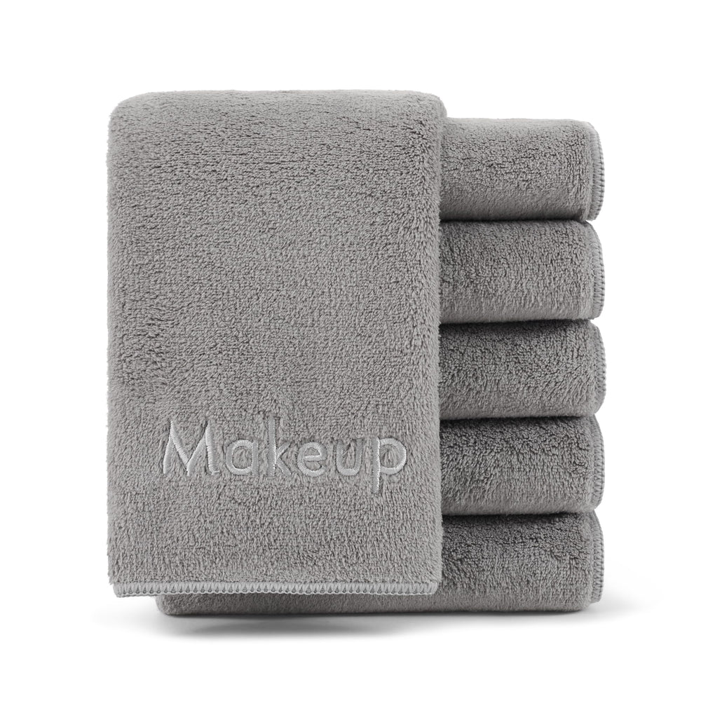 Arkwright Lot de 6 serviettes démaquillantes microfibre peluche gris – douceur et praticité