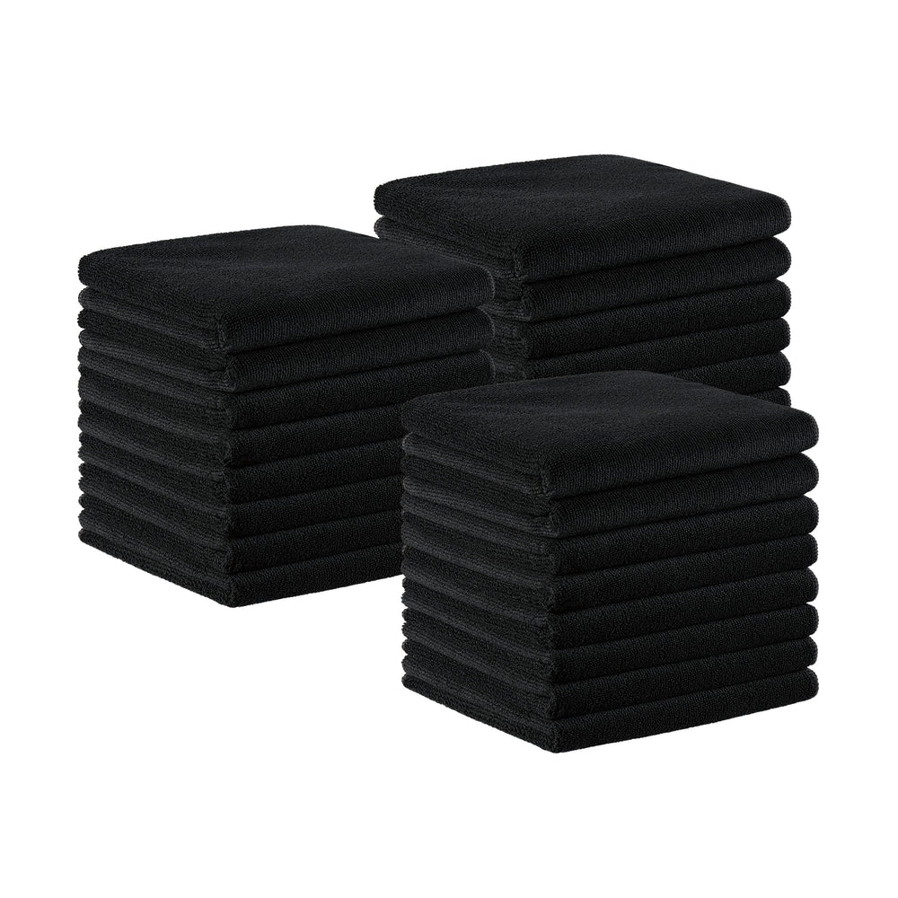 Serviettes Arkwright pour salon, pack 24, 16x27 pouces, noir, résistantes au blanchiment.