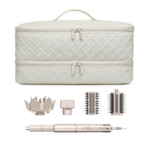 ARLMEGOR étui voyage double couche beige pour sèche-cheveux et accessoires.