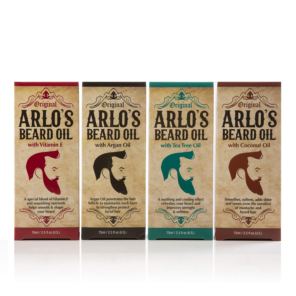 Arlo's Huile Barbe Argan arbre à thé bouteille : douceur et contrôle rapide.