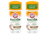 Déodorant ARM & HAMMER Essentials Coco Geranium, bouteille affichant un parfum léger et frais.