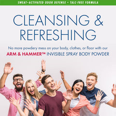 Arm & Hammer formule sans talc, sèche rapidement sans traces.