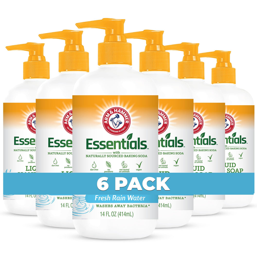 Arm & Hammer savon mains, bouteille visible, senteur fraîche revitalisante