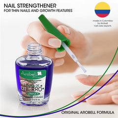 Durcisseur AROBELL fer — texture satinée pour ongles lisses.