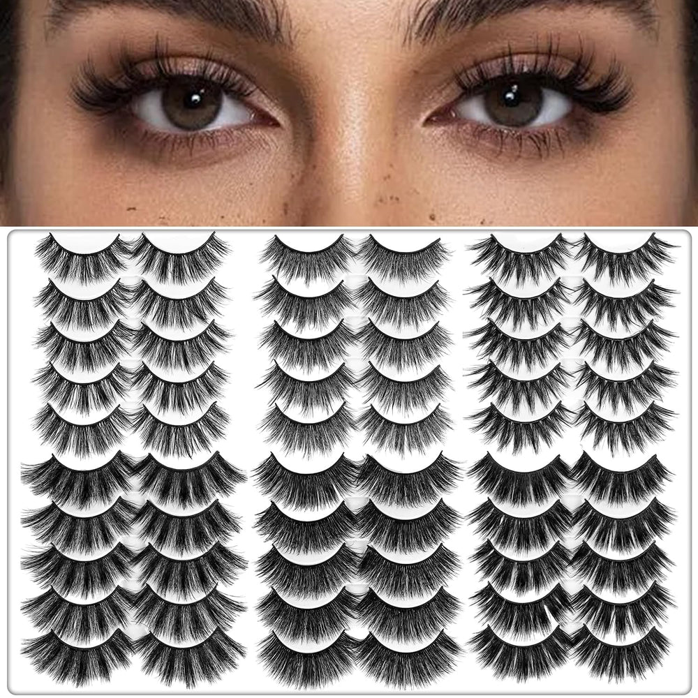 AROIC ensemble faux cils 30 paires 3D 6D pour un regard expressif