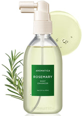 AROMATICA renforçant les racines avec une bouteille d’eau de romarin.
