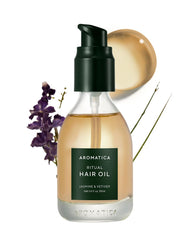 AROMATICA Rituel Jasmin & Vetiver, bouteille d'huile capillaire pour brillance naturelle