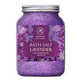 AROMATIKA sel de mer lavande – bouteille 1300 g pour bain apaisant et parfumé.