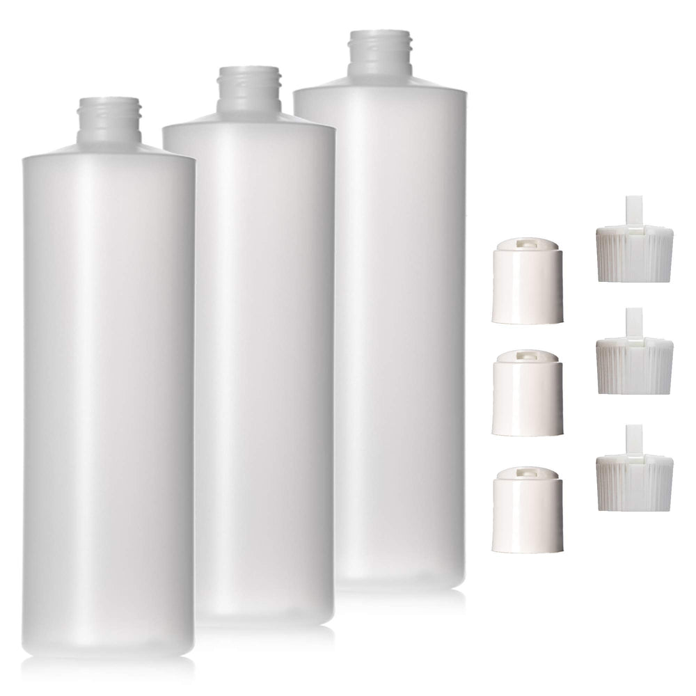 Ensemble de 3 bouteilles Aromine 8oz naturelles, idéal pour DIY soins capillaires.