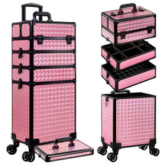 AROUS mallette cosmétique 5-en-1 roulante, transport sûr et flexible pour artistes beauté.