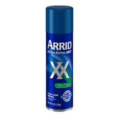 Arrid spray action closeup shows quick-dry application and even coverage.