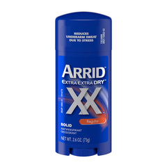 Arrid XX Extra Extra Dry Solide étiquette visible et informative
