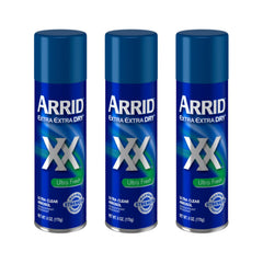 Arrid XX Extra Extra Dry Ultra Clear aerosol can for everyday protection and Ultra Fresh scent.