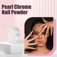 Artdone chrome blanc perle poudre reflets lumineux sur les ongles