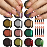 Artdone poudre chrome perle argent: miroir nacré pour ongles brillants.
