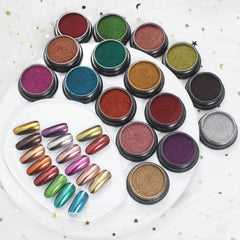 Artdone poudre chrome perle rouge: accent intense pour nail art distinctif.