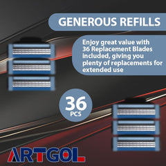 Pack Artgol économique de lames pour rasage GL-Mach 3, couleur bleu.