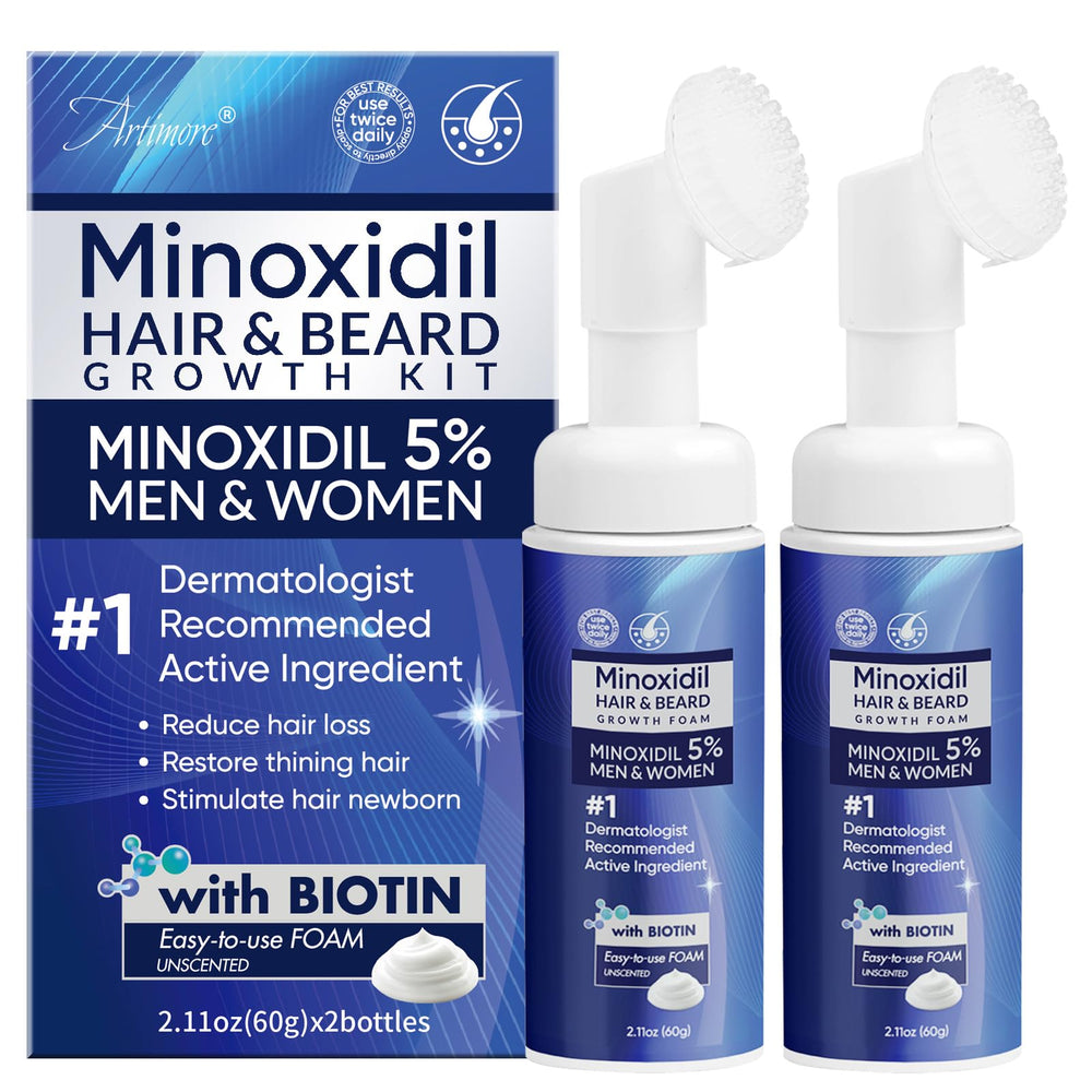 Artimore Minoxidil Mousse sur flacon pompe, application précise