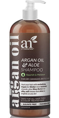 Artnaturals Shampoing à l’huile d’Argan : bouteille élégante et hydratation nourrissante.