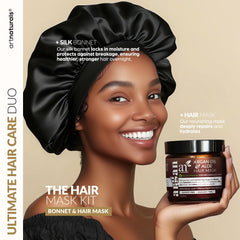 Bonnet satin Artnaturals protège les cheveux pendant la nuit.