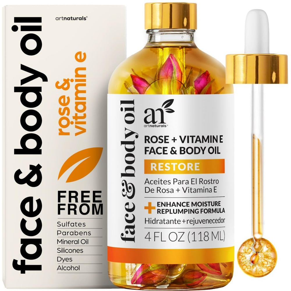 Artnaturals huile visage rose bio vitamine E, hydratation en profondeur.