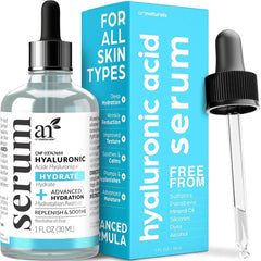 ArtNaturals sérum acide hyaluronique – bouteille élégante pour hydratation durable.