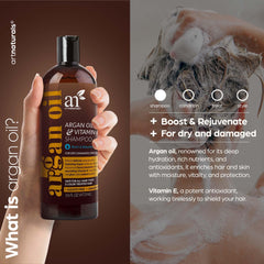 Étiquette du Shampoing Artnaturals – ingrédients botaniques mis en avant.