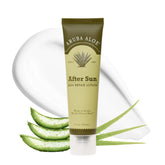 ARUBA ALOE après-soleil lotion en flacon, hydratation rapide pour la peau.