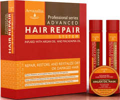 Shampoing réparateur Arvazallia en bouteille revitalisant cheveux secs et abîmés