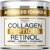 Arvesa crème rétinol visage avec peptides et collagène, soin anti-âge potentiel.