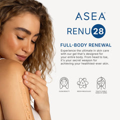 Peau ASEA RENU28 Gel Redox visiblement plus lisse après usage.